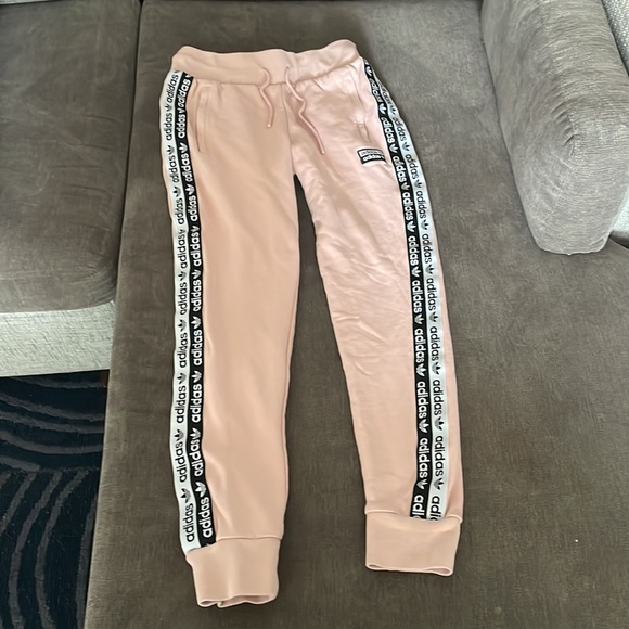 Adidas Light Pink Cuffed Joggers - Picture 5 of 9